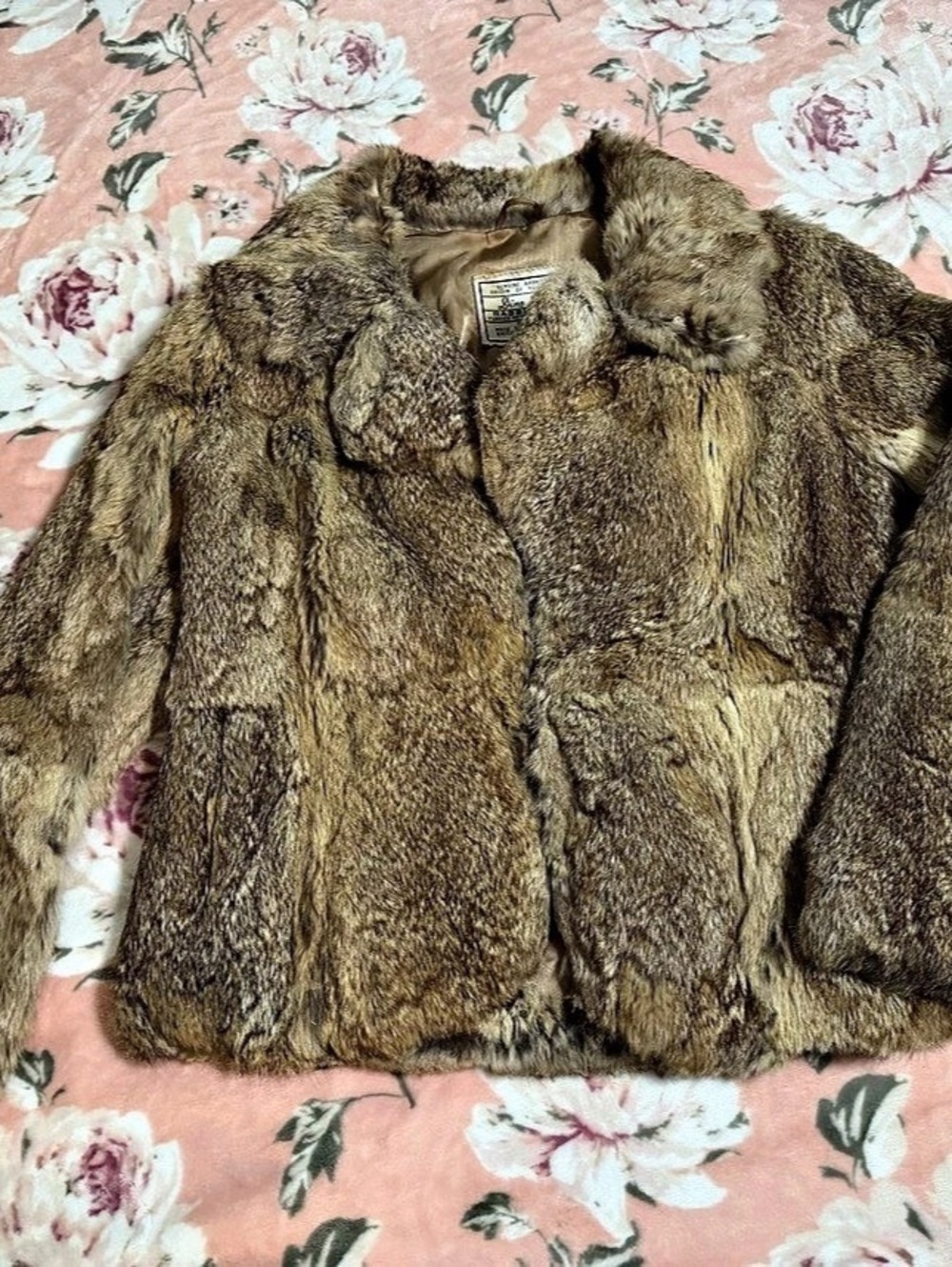 Dino Ricco Genuine Rabbit Fur Short Jacket Brown Medium